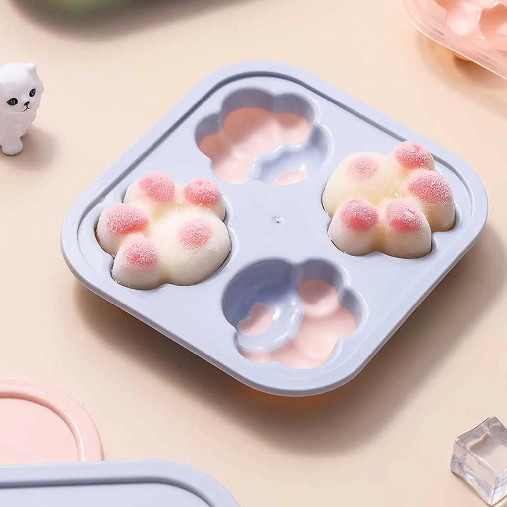 Molde Helado 2020 Diy милая Форма кошачьей Лапы Для Мороженого силиконовая многоразовый