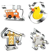 

Animal Cookie Cutter Stainless Steel Cut Candy Biscuit Mold Cooking Tools Rabbit Dog Horse Bear Theme Metal Cutters Mould