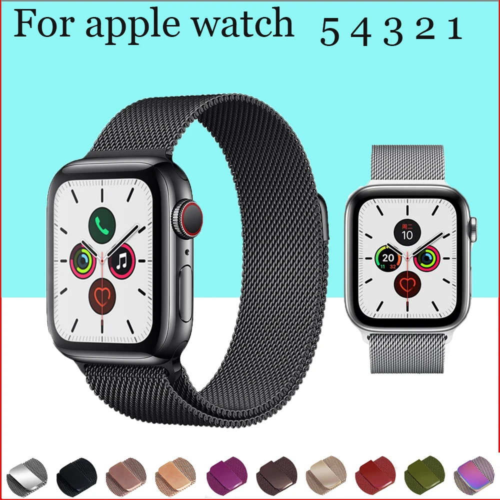 Хохлатый ремешок для apple watch band Milanese Loop apple watch 4 3 band iwatch band 42 мм 38 мм correa 44 мм/40 мм pulseira bracelet