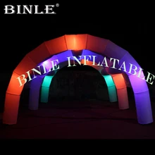 Открытый Ночной события белый надувной туннель палатка со светодиодным освещением арки стиль надувной павильон для украшения свадебной вечеринки
