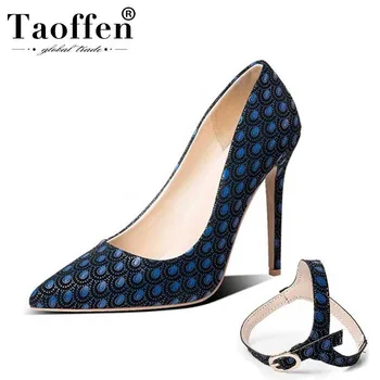

Taoffen Women 4 Color Plus Size 33-50 Party Pumps Fashion Sexy Thin High Heel Shoes Woman Spring Wedding Brand Pumps Footwear