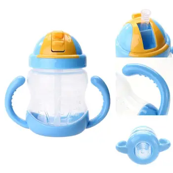 

1Pc Double Handle Baby Trainer Cup 280ml Newborn Baby Milk Bottle Straw Type Cup Kids Children Baby Feeding Drinking Water Cup