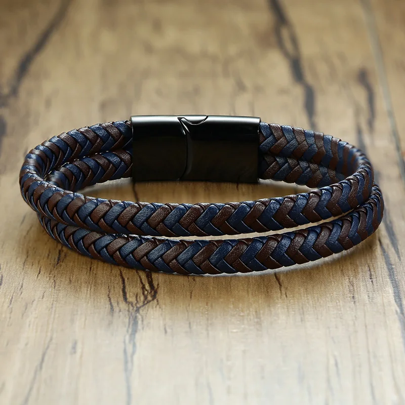 JHSL Brand Fashion Jewelry Male Men Statement Wrap Bracelets & Bangles High Quality Leather Boyfriend Gift New arrival