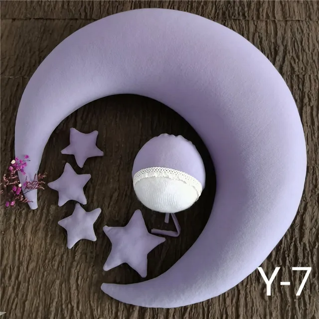 Baby Photography Accessories Newborn Props Moon Pillow Star Hat Set Studio Boy Girl Photo Shoot Background Fotografia Blanket Color 7