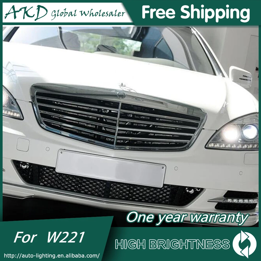AKD Автомобиль Стайлинг для W221 фары 2006-2012 S300 S400 светодиодный круглая фара-ореол ближнего света дальнего света DRL Биксеноновые линзы HID