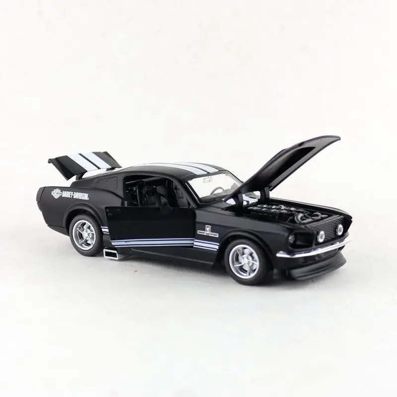 Proswon/1:32 весы/литая под давлением металлическая модель/1967 Ford Mustang Shelby GT500 игрушка/звук и светильник/образовательная Коллекция/откидная машина