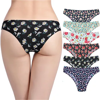 

3 pcs / lot Printing Underwear Panties Woman Plus Size Low-Rise Lingerie Female Briefs Panty Sexy Seamless Women's Underpants