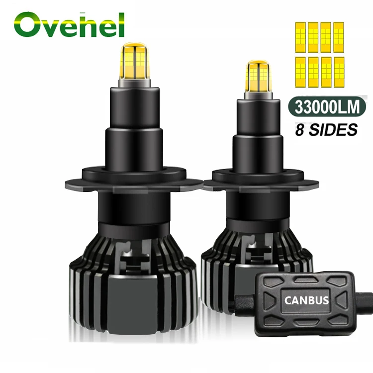 OVEHEL H4 33000LM H1 H7 LED 360 Canbus HB3 HB4 9012 HIR2 D1S D2S Led H11 H8 9006 9005 Car Headlight Bulb Fog Lamps 6000K 12V | Автомобили