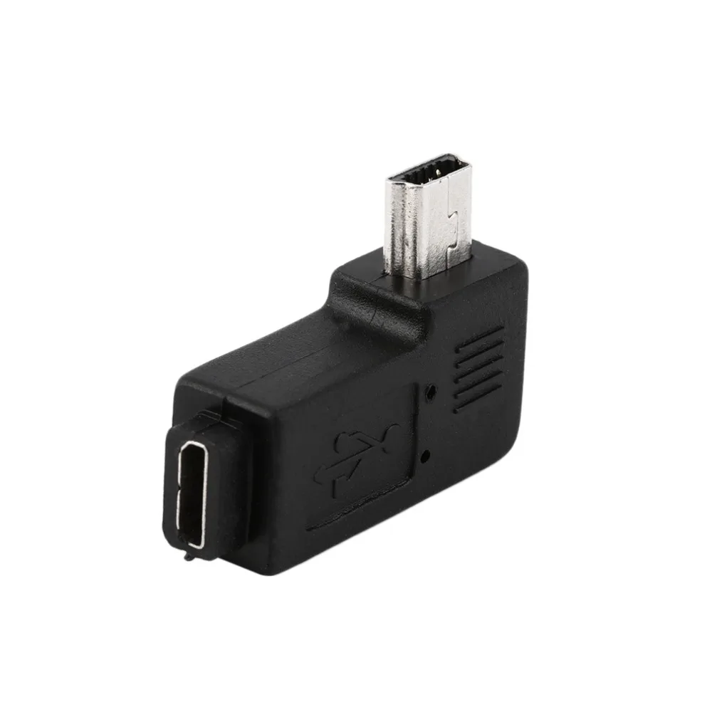 

Right Angled USB 2.0 Micro 5 Pin Female to Mini 5Pin Male 90 Degree Adapter Converter Connectors Left Right Angle Black