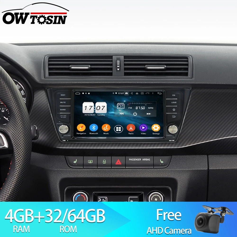 Owtosin 1280*720 Android 9.0 Car DVD Radio Player For Skoda Fabia 2015 2016 2017 2018 GPS Navigation Multimedia Autoradio | Автомобили и