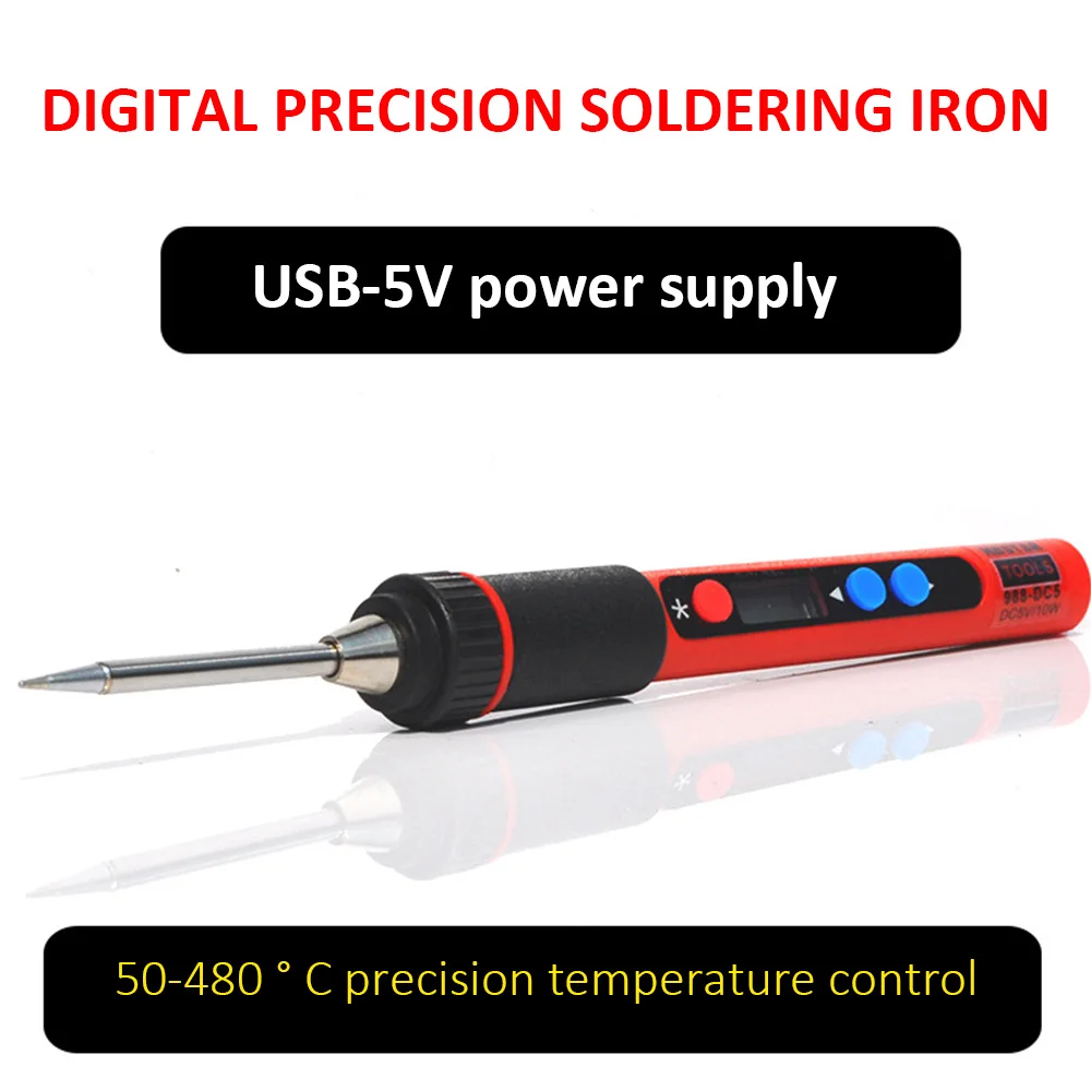 Portable USB Welding Soldering Iron Digital LCD 5V 10W Adjustable Temperature Solder Iron Welding Tools Electronic Repair Tools