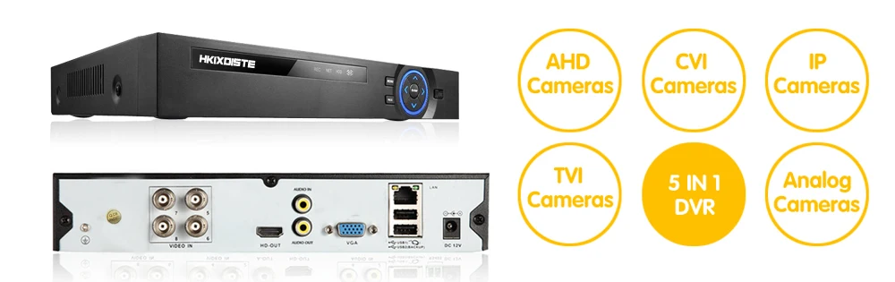 H265+ HKIXDISTE 5MP 4MP 4CH 4 канала 5 в 1 XMEYE Гибридный wifi TVi CVI NVR аналоговая камера высокого разрешения, система видеонаблюдения, цифровой видеорегистратор видеонаблюдения