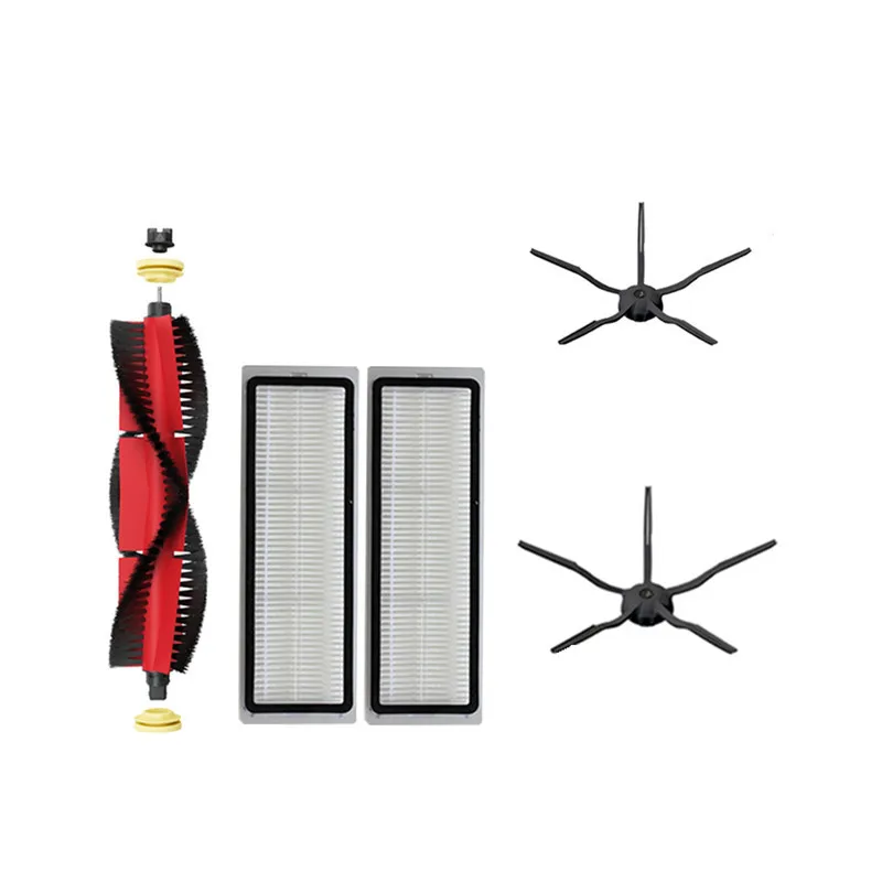 Robô Aspirador de pó Escova Principal Escovas Laterais Hepa Filtro para Roborock e4 E45202 Preto Robô Aspirador Peças Acessórios e4