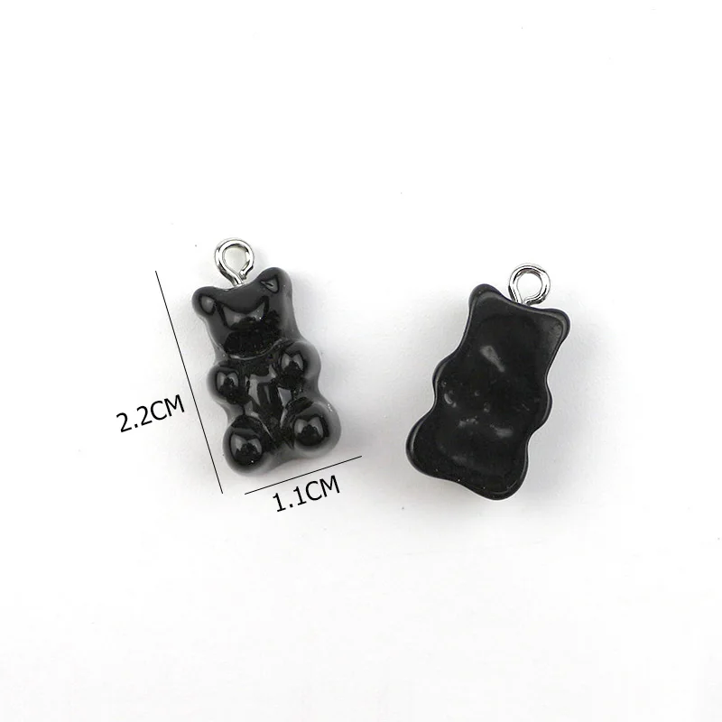 50Pcs Cute Bear Flat Back Planar Resin Color DIY Crafts Supplies Phone Shell Patch Decor Arts Material Kids Hair Accessories