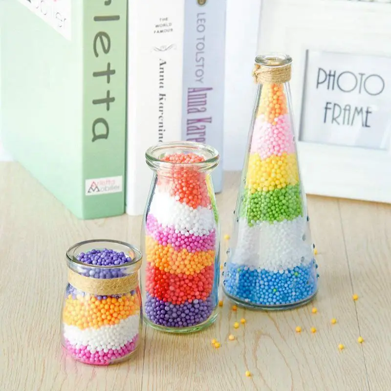 Микро-пенополистирол пенопласт бусины маленькие шарики из пенопласта Slime Beads набор с 3 резиновые приборы подходят для Slime делая Искусство DIY ремесло,(Conta