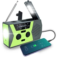 Emergence Radio Hand Crank AM FM NOAA 3-in-1 Reading Lamp Flashlight Solar Charging Power Bank for Phone Camping Portable Radio