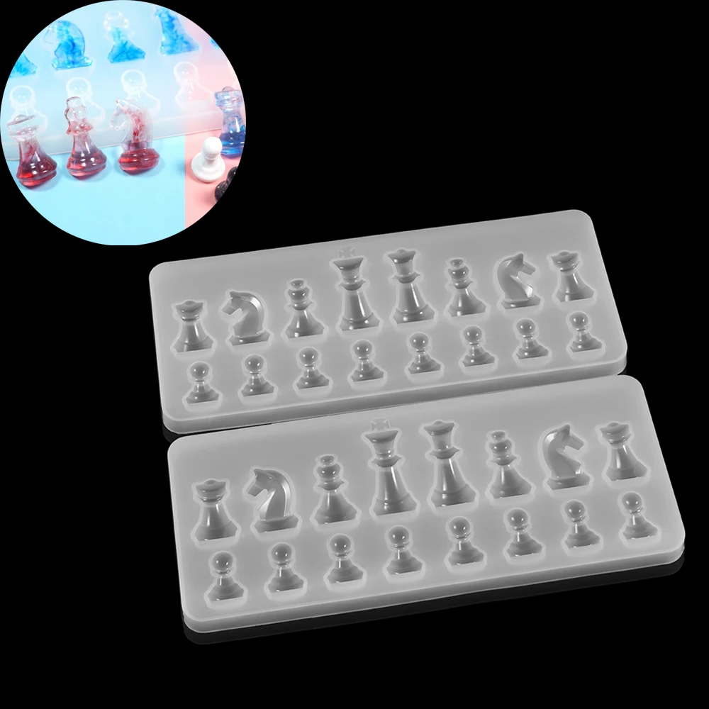 

Шахматные фигуры 3D, силиконовые формы для УФ-смолы, шахматы формы для эпоксидной смолы для самостоятельного изготовления ювелирных изделий, аксессуары ручной работы, 1 комплект