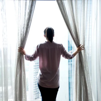 

1pc 280cm Balcony Bedroom Living Room Bay Window Floating Window Pure Color Window Screen Gauze Shade Sheer Curtains (White 300x