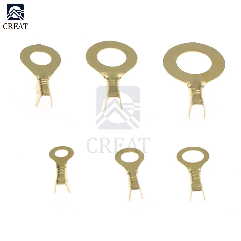 Ring Lugs Ring Eyes Copper Crimp Terminals Cable Lug Wire Connector Non-insulated Diy Assortment Kit M3/M4/M5/M6/M8/M10 150PCS