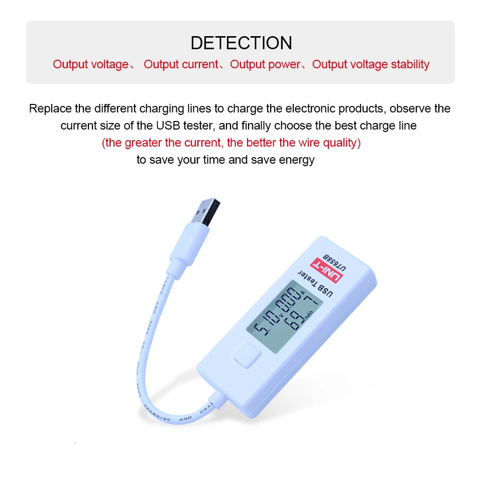 UNI-T UT658B USB тестер U диск доктор зарядные устройства Вольт Ампер метр напряжение и ток мониторы Макс 9 В с хранения данных