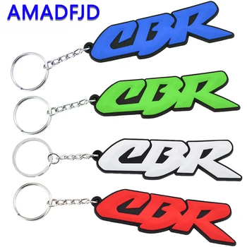 

AMADFJD Motorcycle Accessories Racing Keychain Soft Rubber Motorbike Key Ring Key Holder Chain For CBR 600 1000 1100 RR XX