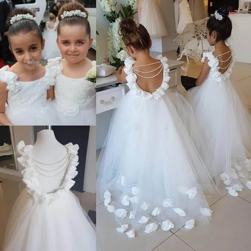 backless flower girl dress
