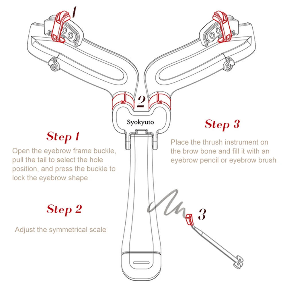 Modelo de Guia 3 em 1 Sobrancelha Ajustável Formas Estêncil Reutilizável Handheld Moldar Definindo Estênceis Olho Desenho 2 Stencil p/ sobrancelhas