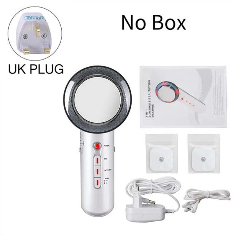 UK Plug no box Ультразвуковая кавитация EMS массажер для похудения тела потеря веса Липо антицеллюлитный жиросжигатель Гальваническая инфракрасная ультразвуковая терапия - Цвет: UK Plug no box