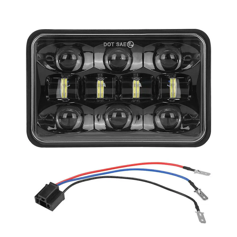 

4x6 Inch Rectangular Led Headlight 120w 12000lm 6000k Car Light Accessories Automobile LED Headlamp Bulb 9-30v Universal Lamp