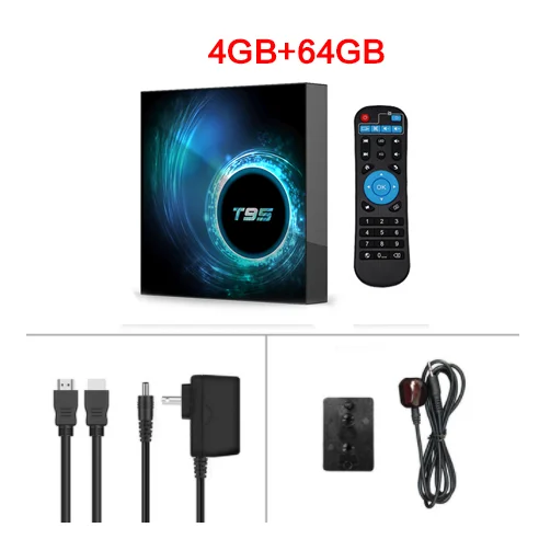 4G64G T95 H6 Смарт ТВ приставка Android 10,0 4 ГБ 32 ГБ 4 ГБ 64 Гб Allwinner H616 четырехъядерный 1080P H.265 4K медиаплеер 2 Гб 16 Гб телеприставка - Цвет: 4G64G