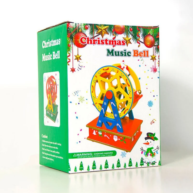 Рождественская деревянная музыкальная шкатулка для детей, Подарочная Музыкальная Коробка, рождественские украшения для домашнего декора