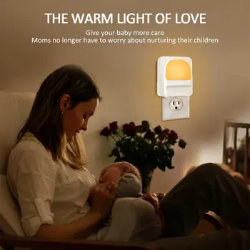 

LED Automatic Ligh Sensing Induction Light Night Light Creative Plug-In Bedroom Dimmable Energy Saving Bright Indoor/Outdoor