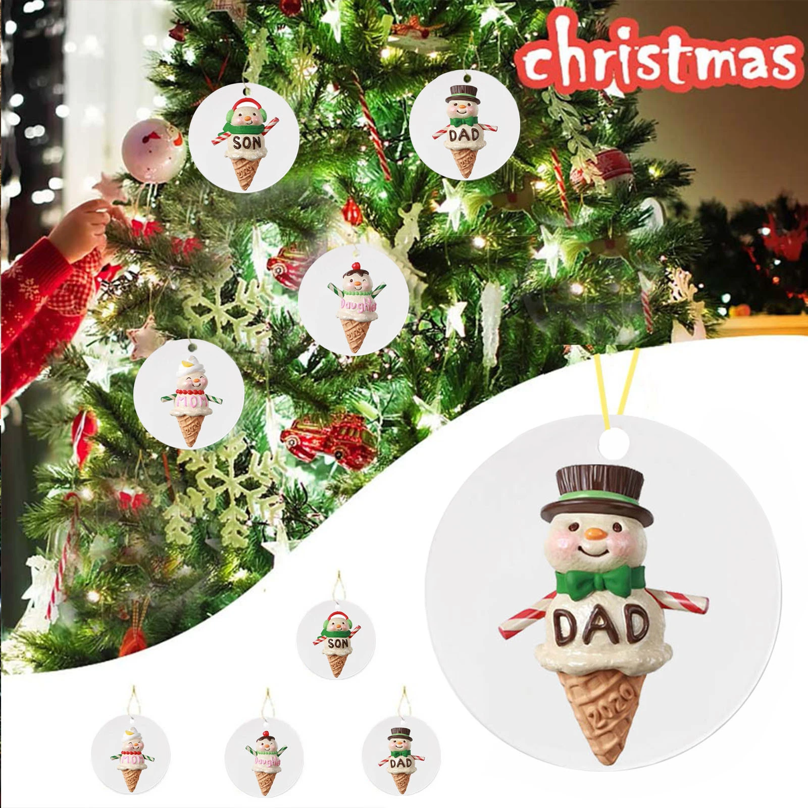 mother son christmas ornament
