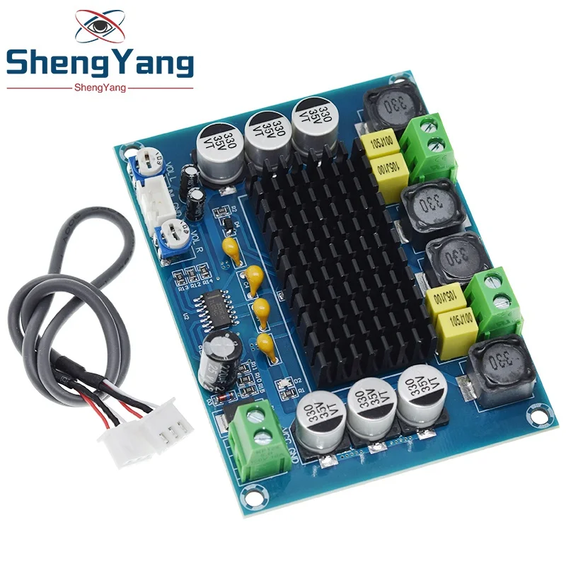 ShengYang 1 шт. DC 12 В 24 в 120 Вт * 2 TPA3116 D2 двухканальный цифровой усилитель мощности аудио