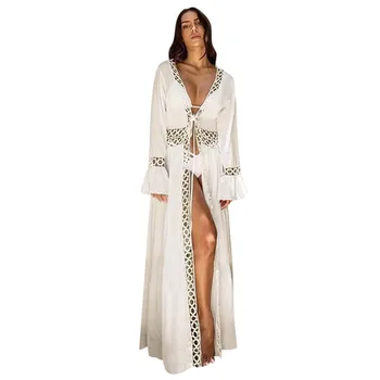 

SAGACE 2020 New Women Summer Beach Beachwear Swimwear Bikini Wear Cover Up Kaftan Long Hollow Out Dress