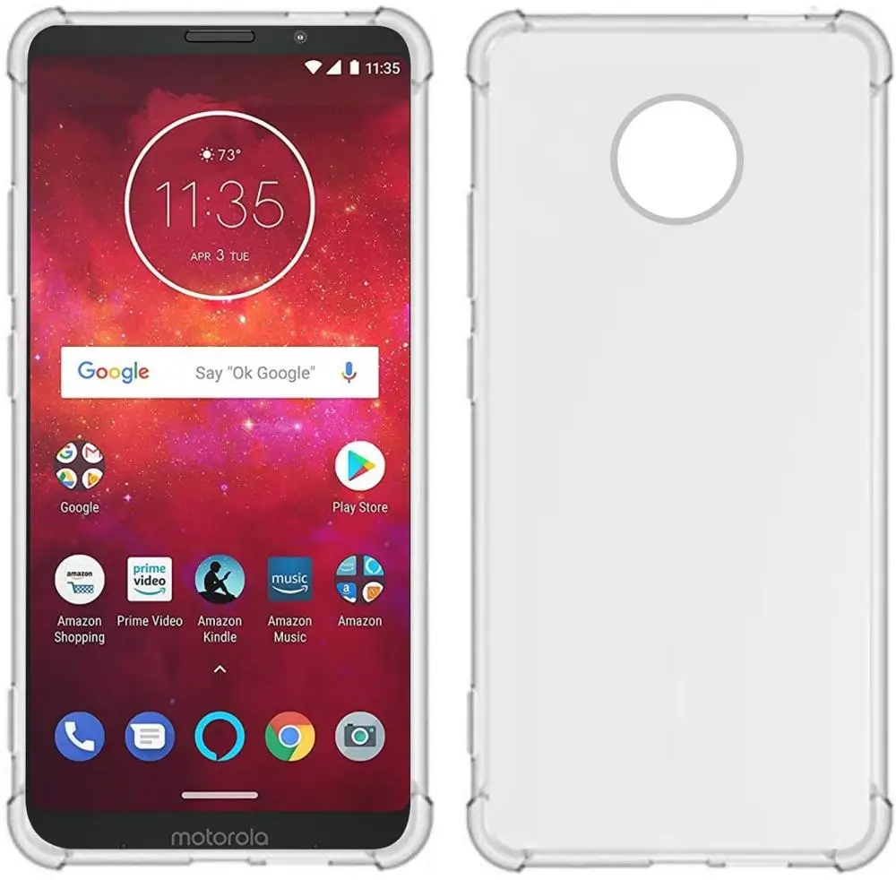 Прозрачный чехол для Motorola Moto z3 play ударопрочный прозрачный ТПУ Мягкий Роскошный
