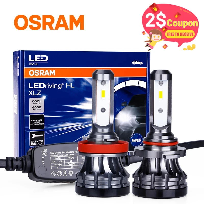 OSRAM bombillas LED para faros delanteros de coche, luces antiniebla de 12V, lámparas automáticas, diodos 9012 2 piezas, tamaño Mini, H4 H7 H8 HIR2 H1 9005 HB4 6000 Hb3 H11|Bombillas (