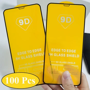

100pcs 9D Tempered Glass Full Glue Flim Guard Screen Protector For Huawei Honor 30 20S 20 Lite 20i V30 Pro Play 3 3E 9X Magic 2
