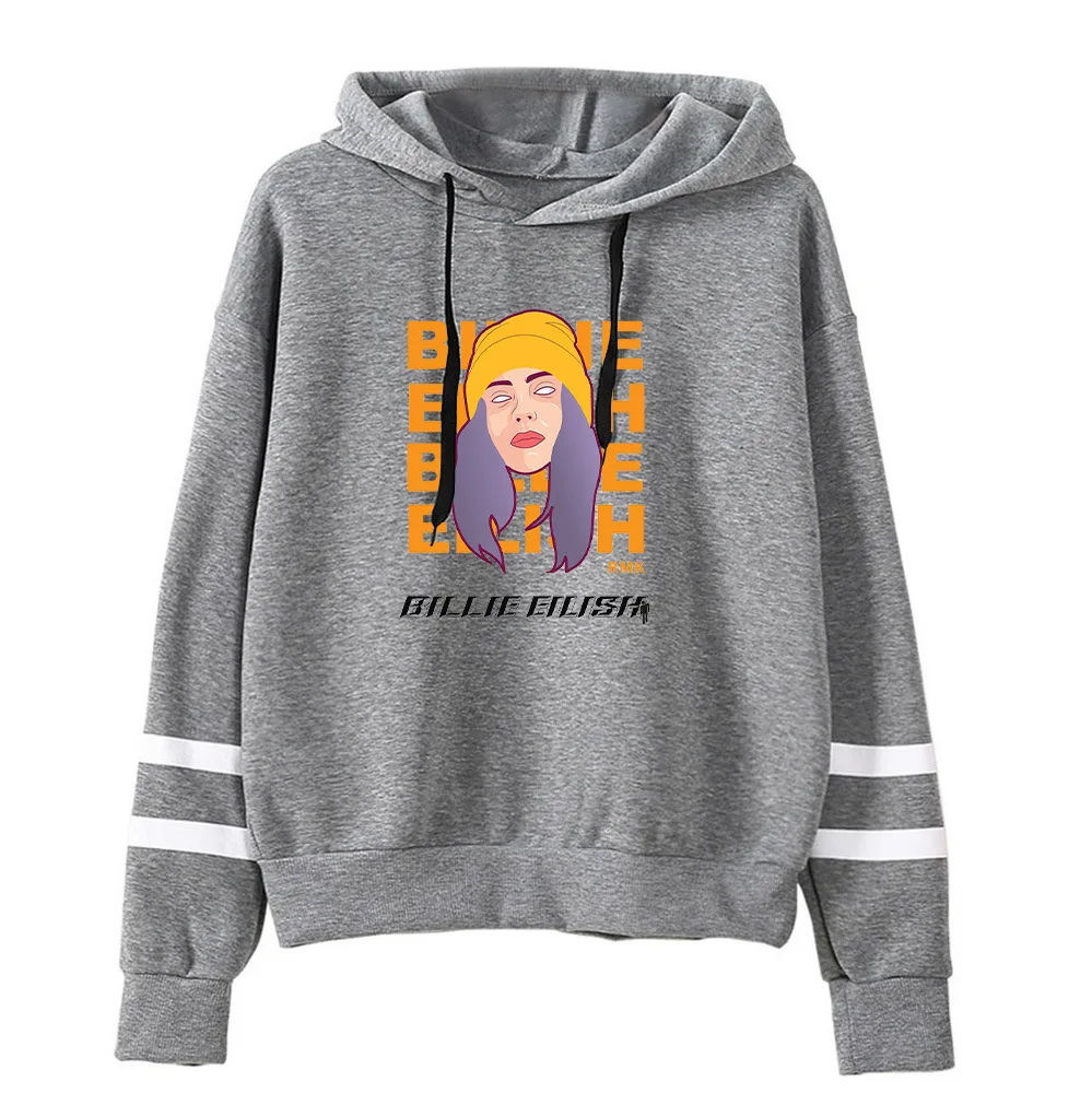 Billie Eilish, ретро принт, мужские и женские толстовки, мода,, забавная толстовка с капюшоном, мужской пуловер, хип-хоп Уличная одежда, парный спортивный костюм - Цвет: Style 1 - gray