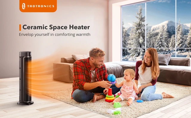 TaoTronics HE003 Tower Heater PTC Fan Space Heater 70° Oscillating 1500W  Thermostat Heating Element LED Display Remote Control - AliExpress