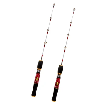 

2pcs Mini Ice Fishing Rod Travel Detachable Fishing Pole Casting Rod Fishing Tackles