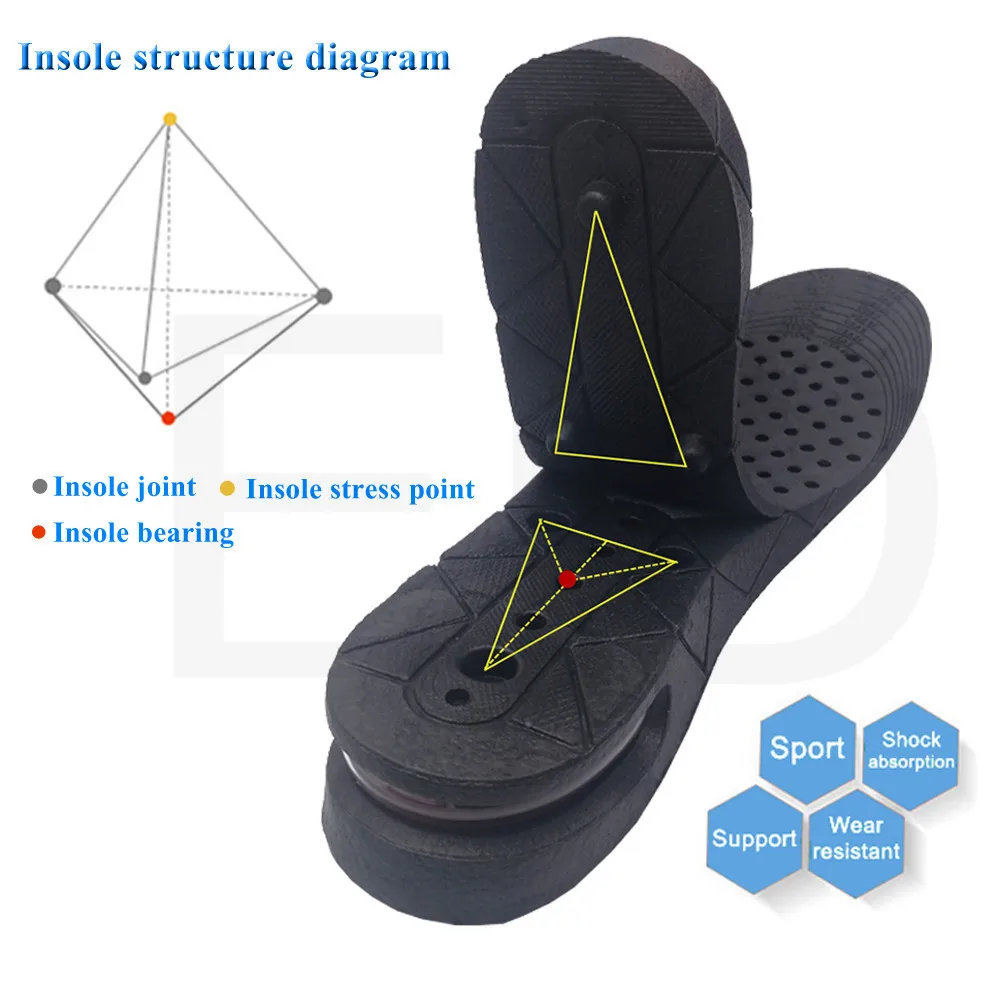 3-9cm Height Increase Insole Cushion height lift adjustable cut shoe heel insert taller women men unisex quality foot pads shoe insoles