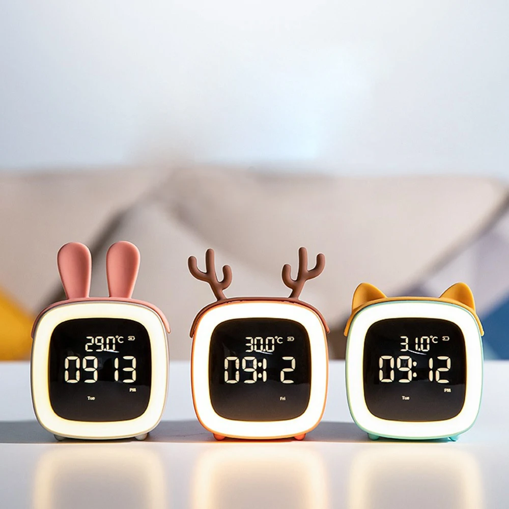 

Novelty Multifunctional bedroom touch sensor night light 2200mAh dormitory clock alarm clock sensor light