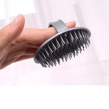 

1Pc Grey Shampoo Brush Comb Silicone Massage Scalp Anti-skid Hairbrush Massage Comb Bath and Scalp Massager