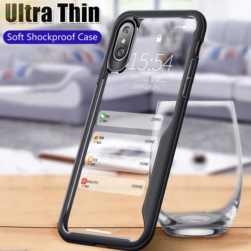 

Luxury Airbag Shockproof Soft Case On The For iphone X 7 8 6 6s PLus Silicone Full Cover For iphone X XR XS Max Slim Bumper Case