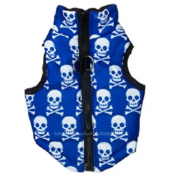 

Skull Cotton Vest Pet Dogs Clothing Cartoon for Dog Clothes Small Warm Costume French Bulldog Print Winter White Boy Mascotas