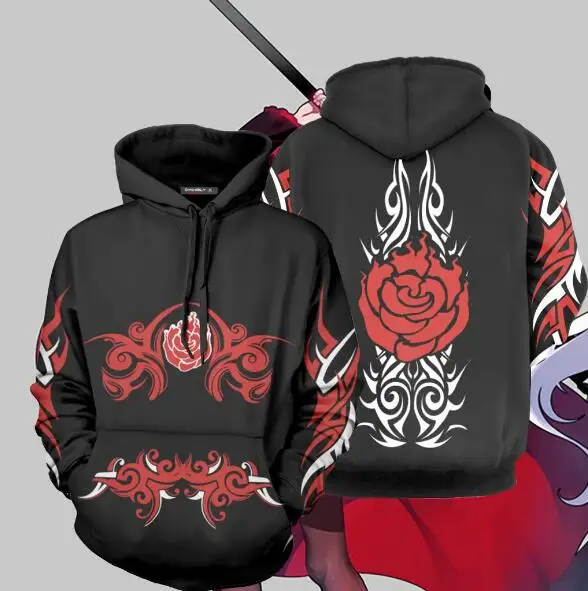Красный Anime RWBY Cosplay Ruby Rose coat of arms hoodie clothing men and women sweater anime coat 3D digital printing new - Цвет: Красный