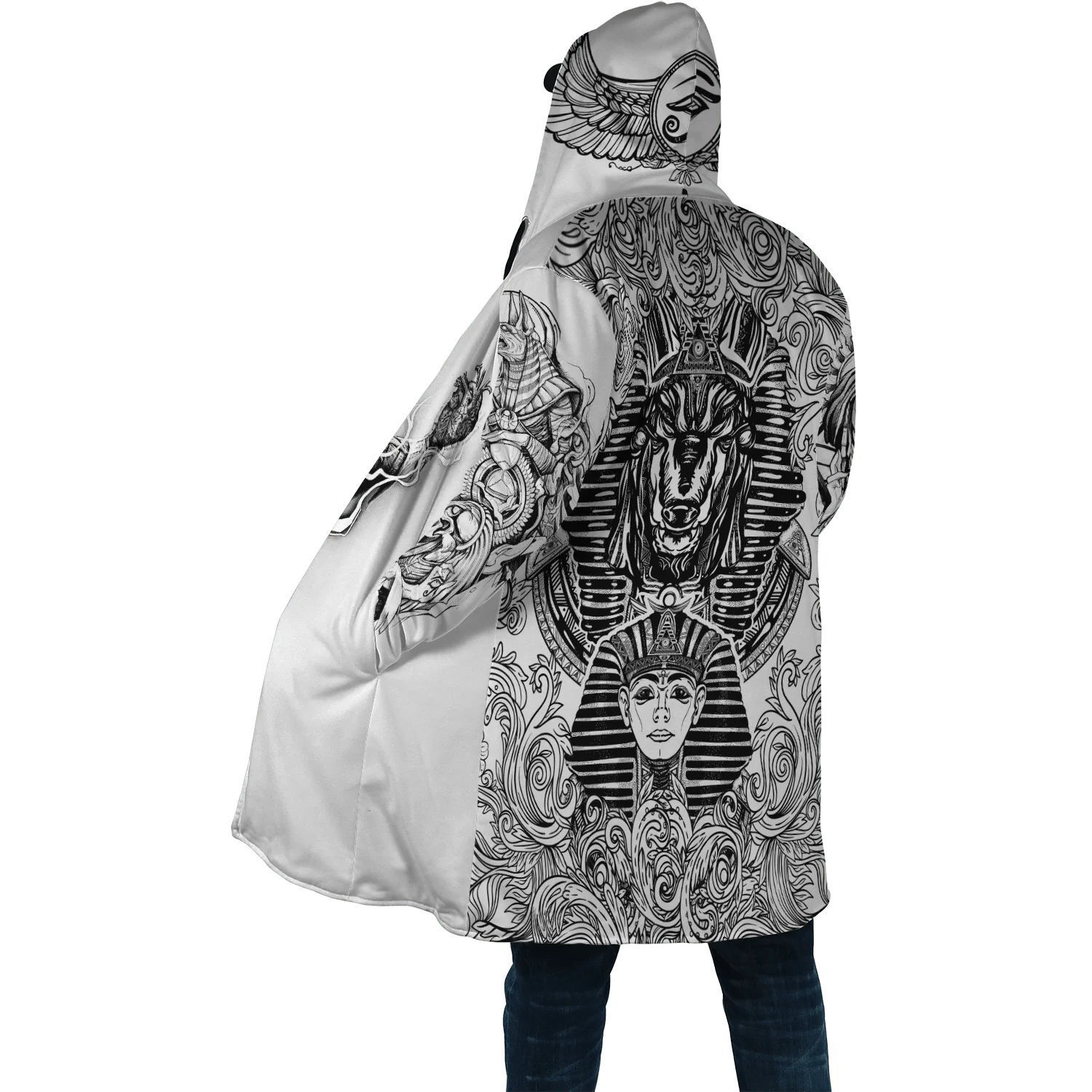 Winter Herren Mit Kapuze mantel Alte Ägypten Augen Von Horus 3D Druck Fleece wind breaker Unisex Casual Dicke Warme Kapuze mantel PF20 – Detail 5