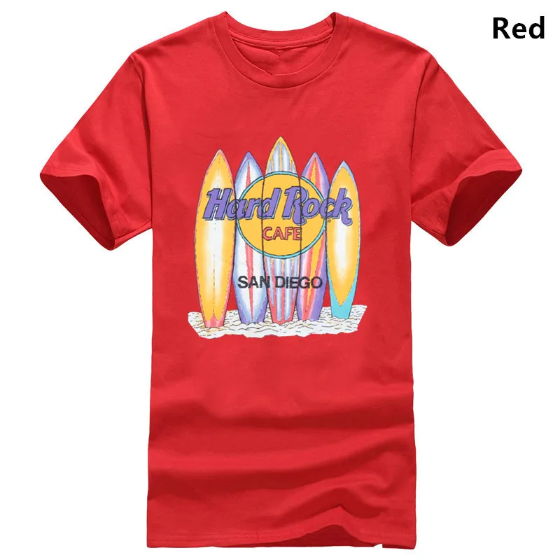Винтажная футболка в стиле хард рок кафе Сан-Диго - Цвет: red