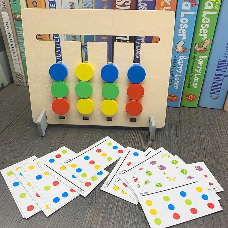JaheerToy двусторонняя игра цвета и фруктов Монтессори образование обучение игрушки для Детские деревянные игрушки